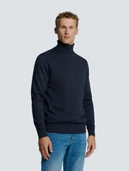 NO EXCESS Rundhalspullover Dunkelblau/Rot