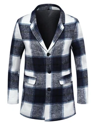 Allthemen Wollmantel Regular Fit Hellblau/Dunkelblau/Blau/Grau