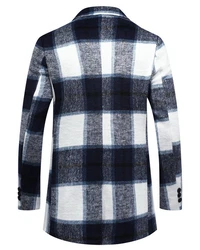 Allthemen Wollmantel Regular Fit Hellblau/Dunkelblau/Blau/Grau