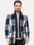 Allthemen Wollmantel Regular Fit Hellblau/Dunkelblau/Blau/Grau