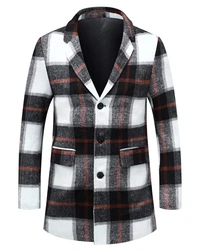 Allthemen Wollmantel Regular Fit Schwarz/Gelb/Braun/Weiß/Rot