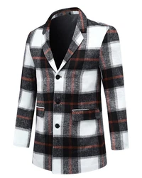 Allthemen Wollmantel Regular Fit Schwarz/Gelb/Braun/Weiß/Rot