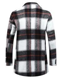 Allthemen Wollmantel Regular Fit Schwarz/Gelb/Braun/Weiß/Rot