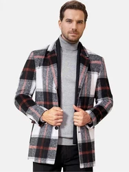 Allthemen Wollmantel Regular Fit Schwarz/Gelb/Braun/Weiß/Rot