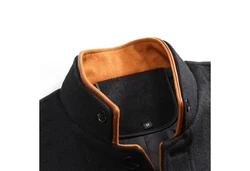 Allthemen Wollmantel mit Stehkragen Wintermantel Einreihig Kurzmantel Schwarz/Braun/Beige