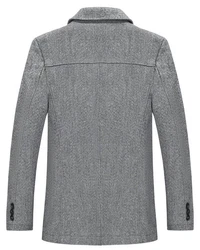 Allthemen Wollmantel mit Reverskragen Regular Fit Kurzmantel Grau/Dunkelgrau