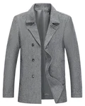 Allthemen Wollmantel mit Reverskragen Regular Fit Kurzmantel Grau/Dunkelgrau
