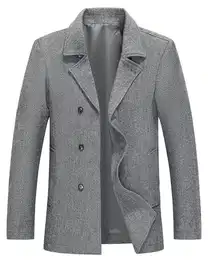 Wollmantel mit Reverskragen Wintermantel Twill Regular Fit Kurzmantel