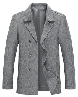 Allthemen Wollmantel mit Reverskragen Regular Fit Kurzmantel