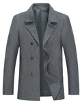 Allthemen Wollmantel mit Reverskragen Regular Fit Kurzmantel Dunkelgrau/Grau/Dunkelblau