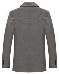 Allthemen Wollmantel mit Reverskragen Regular Fit Kurzmantel Dunkelgrau/Grau/Braun/Beige
