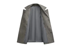 Allthemen Wollmantel mit Reverskragen Regular Fit Kurzmantel Dunkelgrau/Grau/Braun/Beige
