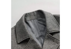 Allthemen Wollmantel mit Reverskragen Regular Fit Kurzmantel Dunkelgrau/Grau/Braun/Beige