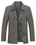 Allthemen Wollmantel mit Reverskragen Regular Fit Kurzmantel Dunkelgrau/Grau/Braun/Beige