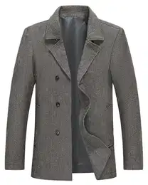 Wollmantel mit Reverskragen Wintermantel Twill Regular Fit Kurzmantel