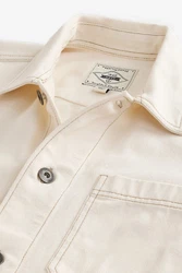 Next Hemdjacke Jeans-Hemdjacke Overshirt Khaki/Creme/Beige/Weiß
