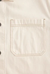 Next Hemdjacke Jeans-Hemdjacke Overshirt Khaki/Creme/Beige/Weiß