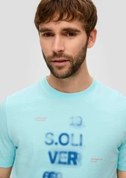s.Oliver Kurzarmshirt T-Shirt Modell Artwork Grün/Blau/Hellblau/Türkis