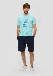 s.Oliver Kurzarmshirt T-Shirt Modell Artwork Grün/Blau/Hellblau/Türkis