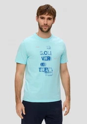 s.Oliver Kurzarmshirt T-Shirt Modell Artwork Grün/Blau/Hellblau/Türkis