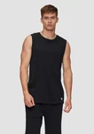QS Shirttop aus Baumwolle mit Logo-Detail Schwarz/Dunkelblau