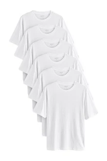 Next T-Shirt (6-tlg) Weiß/Grau Next T-Shirt (6-tlg) Weiß/Grau