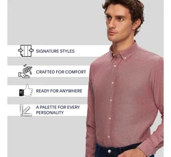 D'S DAMAT Businesshemd Dunkelrot/Lila/Braun/Rosa/Rot