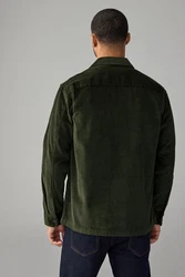 Next Hemdjacke aus Cord mit zwei Taschen (1-St) Dunkelgrün/Grün