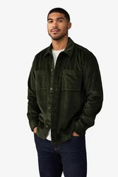 Next Hemdjacke aus Cord mit zwei Taschen (1-St) Dunkelgrün/Grün