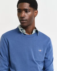 Gant Pullover CLASSIC COTTON C-NECK Blau/Vintage Blue