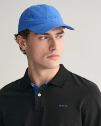 Gant Langarm-Poloshirt Schwarz/Hellblau/Dunkelblau