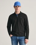 Gant Langarm-Poloshirt Schwarz/Hellblau/Dunkelblau