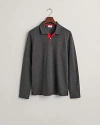 Gant Langarm-Poloshirt Grau/Dunkelgrau/Hellgrau