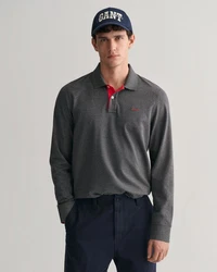 Gant Langarm-Poloshirt Grau/Dunkelgrau/Hellgrau