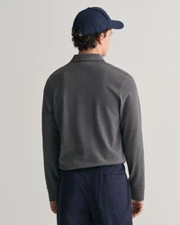 Gant Langarm-Poloshirt Grau/Dunkelgrau/Hellgrau