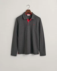 Gant Langarm-Poloshirt Grau/Dunkelgrau/Hellgrau
