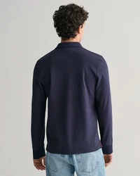Gant Langarm-Poloshirt Dunkelblau/Hellblau