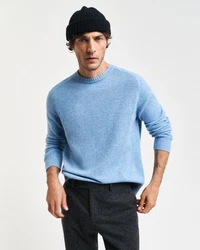 Gant Rundhalspullover WOOL BLEND C-NECK Blau/Hellblau