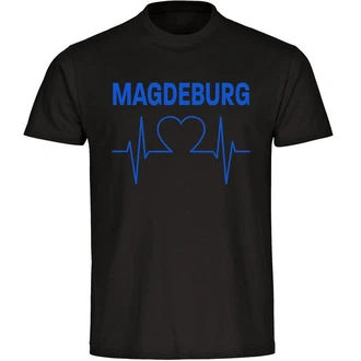 multifanshop T-Shirt Herren Magdeburg Herzschlag Grau/Blau/Dunkelblau/Rosa multifanshop T-Shirt Herren Magdeburg Herzschlag Grau/Blau/Dunkelblau/Rosa