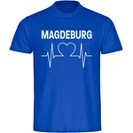 multifanshop T-Shirt Herren Magdeburg Herzschlag Blau/Grau
