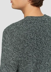 QS Strickpullover mit Rippstruktur Grün/Dunkelgrün