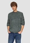 QS Strickpullover mit Rippstruktur Grün/Dunkelgrün