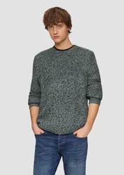 QS Strickpullover mit Rippstruktur Grün/Dunkelgrün