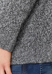 QS Strickpullover mit Rippstruktur Grau/Dunkelgrau/Hellgrau/Weiß/Grün