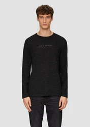 s.Oliver Langarmshirt Schwarz/Dunkelgrau