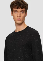 s.Oliver Langarmshirt Schwarz/Dunkelgrau