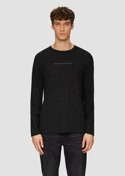 s.Oliver Langarmshirt Schwarz/Dunkelgrau