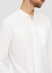 s.Oliver Langarmhemd Regular Fit Weiß/Creme