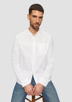 s.Oliver Langarmhemd Regular Fit Weiß/Creme