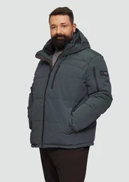Outdoorjacke Wasserabweisende Steppjacke mit abnehmbarer Kapuze Artwork